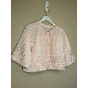 Vintage Barbizon Dream Puff Bed Jacket Pink Quilted Satin Loungewear Bridal
